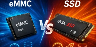 Разликата между eMMC и SSD съхранението