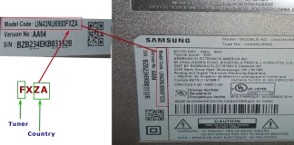 A Samsung TV modellszámában szereplő országkód
