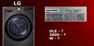 LG 건조기 모델번호, 설명