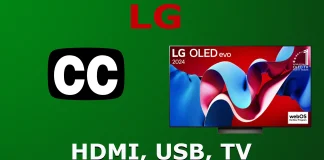 TV 자막 설정; 앱, 채널, HDMI, USB