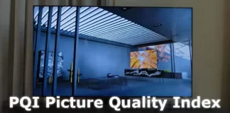 PQI bildekvalitetsindeks Samsung TV