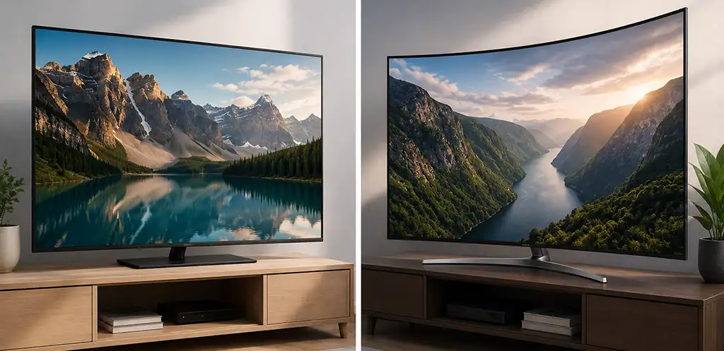 Flat and curved TVs, the difference between them