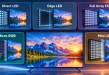 Vysvetlenie typov podsvietenia televízorov, Direct LED, Edge LED, Full Array FALD, Micro RGB a Mini LED